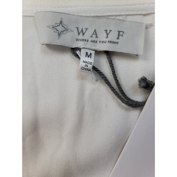 WAYF *NWT* Bell Sleeve V-Neck White Blouse Women's Size Medium NWT - Picture 9 of 11